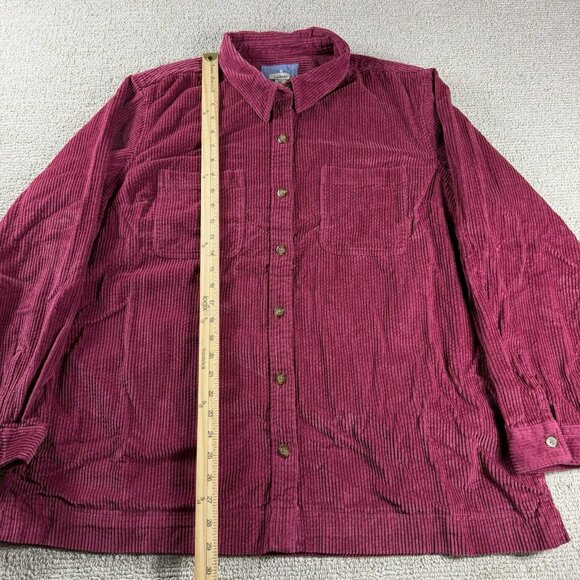 L. L. Bean Comfort Corduroy Button Up Shirt Jacket Maroon Women’s Size 2X - Picture 4 of 7